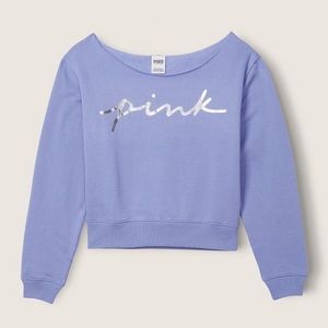 Baby Blue crop Victorias secret sweater - size medium-